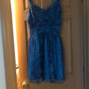 Blue sparkly homecoming dress